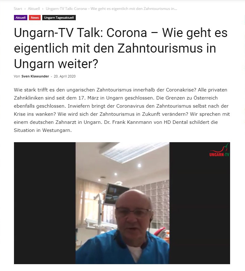 Interview Dr. Kannmann HD-Dental: Zahntourismus in Ungarn nach Corona